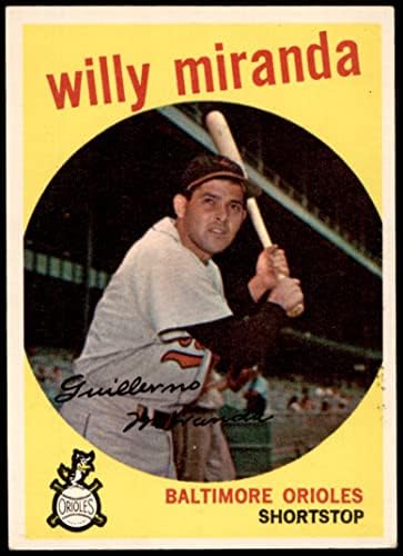 1959 Topps 540 Willy Miranda Baltimore Orioles (Baseball Kártya) EX/MT Orioles