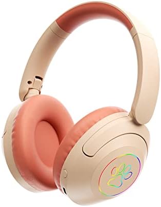 Qonioi Vezeték nélküli Headset - Bluetooth-Át Ear Fülhallgató, Megvilágított 7-Színes Fények, Alacsony Késleltetésű Levehető