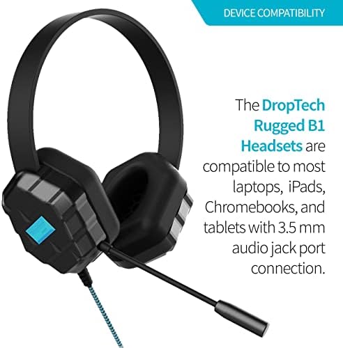 Gumicukor DropTech B1 Fülhallgató Fülhallgató Gyerekeknek w/Gémes Mikrofon, 3,5 mm-es Rágni Bizonyíték Kábel a K-12, Diákok
