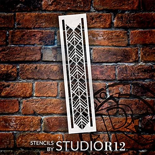 A középkori Kettős Gyémánt Stack Zenekar Stencil által StudioR12 | Kézműves DIY Ismételjük a Mintát lakberendezés | Festék