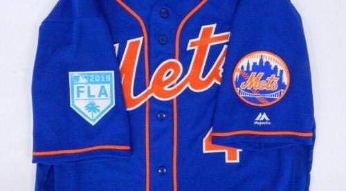 2019 New York Mets Jed Lowrie 4 Játék Kiadott Kék Mez Tavaszi Képzési P 55 - Játék Használt MLB Mezek