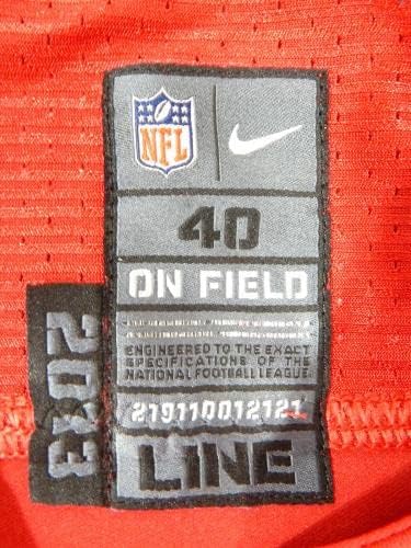 2013-ban a San Francisco 49ers Nnamdi Asomugha 28 Játék Kiadott Piros Mez 40 DP35630 - Aláíratlan NFL Játék Használt Mezek