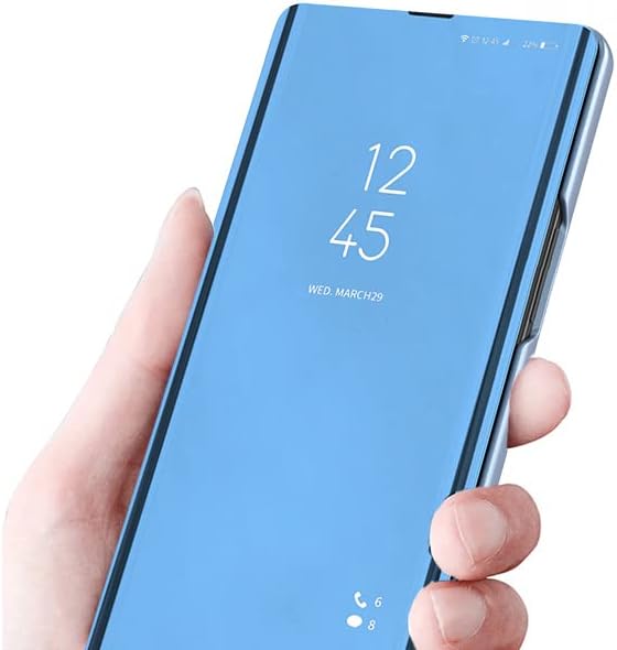 COTDINFOR Kompatibilis a Samsung Galaxy S23 Esetben Tükör Kilátás Tiszta, Csillogó Bőr Flip tok Állvány Luxus Stand Design