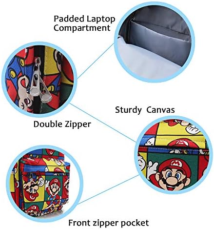 FINEX Super Mario Öccse Bros Vászon Alkalmi Daypack 15 Laptop Tároló Rekesz