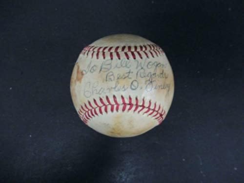 Charles O. Finley Aláírt Baseball Autogramot Auto PSA/DNS AK24816 - Dedikált Baseball