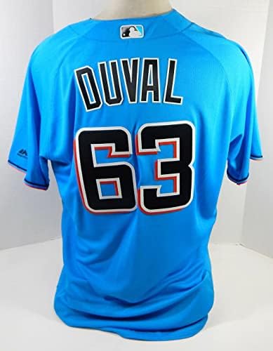 Miami Marlins Duval 63 Játék Kiadott Kék Mez 48 DP21965 - Játék Használt MLB Mezek