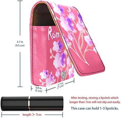 ORYUEKAN Smink rúzs esetben rúzs, táska, tükör, hordozható rúzs tároló tasak szájfény tároló szervező, Rózsaszín Tavaszi