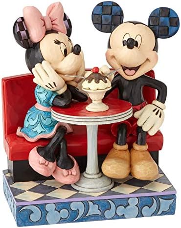 Enesco Disney Hagyományok által Jim Shore Mickey and Minnie Egér cukrászda Figura, 6.25 Inch, Többszínű