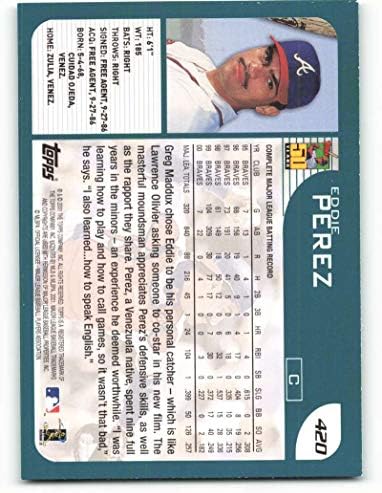 2001 Topps 420 Eddie Perez NM-MT Atlanta Braves Baseball Atlanta Braves
