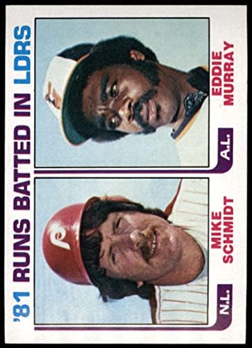 1982 Topps 163 indiai központi jegybank Vezetői Eddie Murray/Mike Schmidt Baltimore/Philadelphia Orioles/Phillies (Baseball