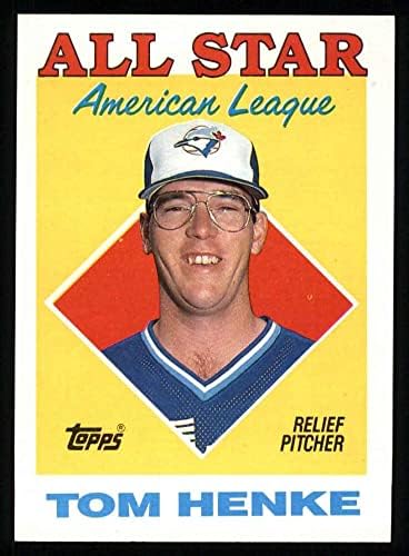 1988 Topps 396 All-Star Tom Henke Toronto Blue Jays (Baseball Kártya) NM/MT Blue Jays