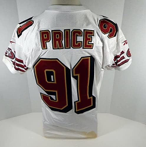 1996-ban a San Francisco 49ers Daryl Ár 91 Játék Használt Fehér Jersey 50 Évszakok P 13 - Aláíratlan NFL Játék Használt