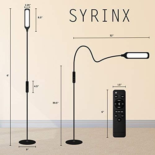 Syrinx állólámpa, Emelet LED Lámpa/LED Lámpa/Távirányító & Touch/Állítható Rugalmas Hattyúnyak (Fehér)