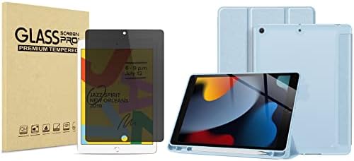 ProCase iPad 10.2 2021 2019 2020 Adatvédelmi képernyővédő fólia Csomag iPad 10.2 2020 2021 2019 Esetben tolltartó