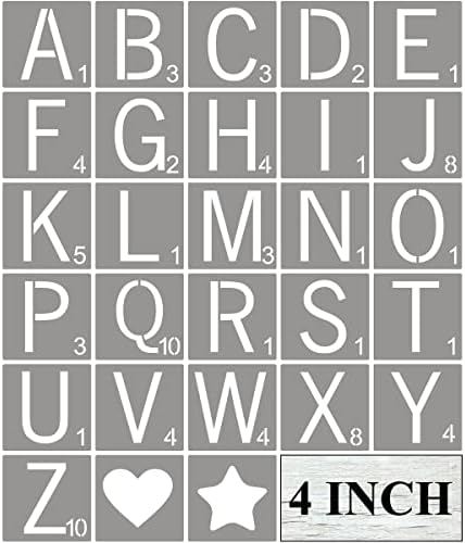 Scrabble Csempe Levél Sablonok 4 Inch - 28 Pack Scrabble Stílus Ábécé Stencil Sablon Festés, Fa, Újrahasználható Műanyag