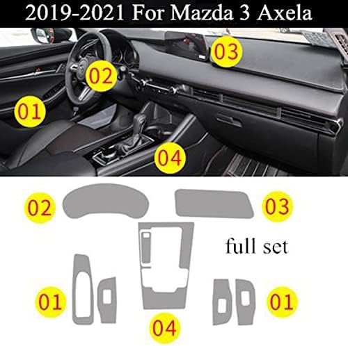 RUSWEST Autó Belső TPU Védőfólia,a Mazda 3-As Axela 2014-2020-as