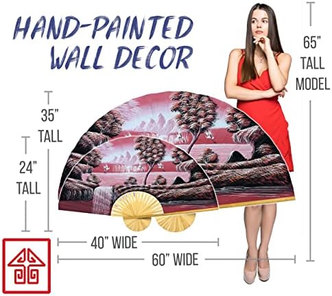 Kínai Daruk Óriás Összecsukható Fali Ventilátor, Kézzel festett Dekorációs Fali Dekor Art, Kézzel készített Eredeti Akril
