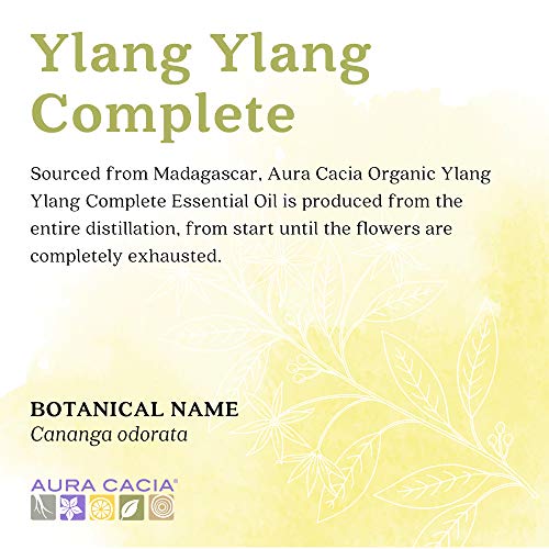 Aura Cacia - os Tisztaságú Ylang Ylang Teljes illóolaj | Bio, GC/MS Vizsgálni, hogy a Tisztaság | 7.4 ml (0.25 fl. oz.)