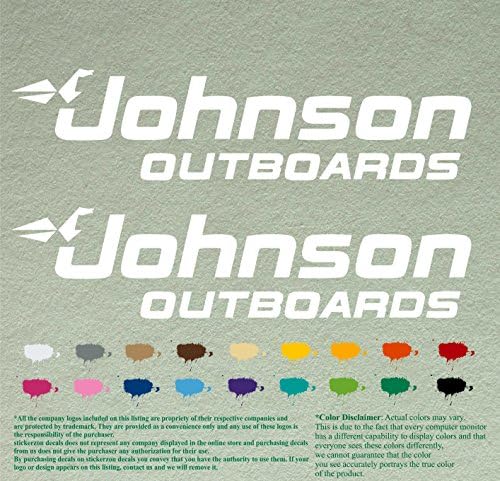 Pár 12 Johnson Kompatibilis Csere Matricák Vinyl Matricák *Fehér* Vinyl Matricák Hajó Külső Motorral, Sok 2
