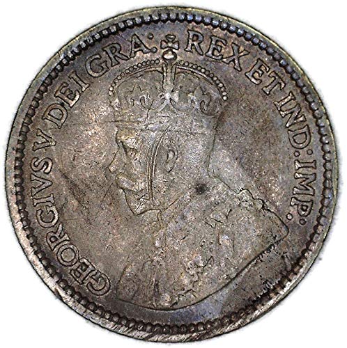 1913 CA George V. aDEI GRA Kanadai KM 22-es Ezüst 5 Cent Nagyon Jó