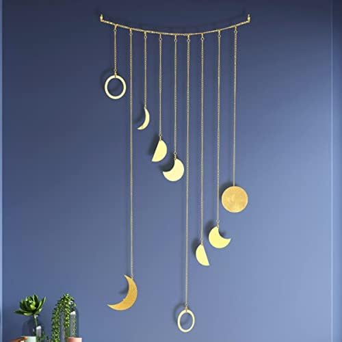AlobyC Hold Fázis fali dekor. (21Lx13W) Hold Fázis Falra. Asztrológia dekoráció. Hold Ciklus Garland. Hippi szoba dekoráció,