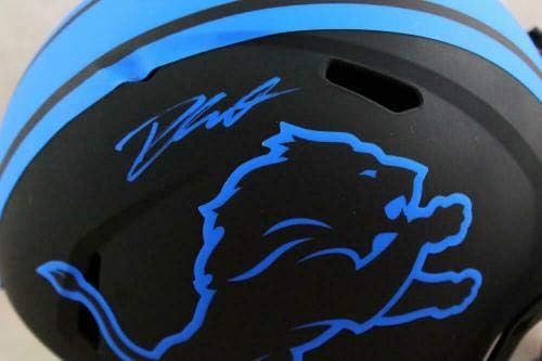 D ' Andre Swift Aláírt Detroit Lions F/S Napfogyatkozás Sebesség Sisak - Fanatikusok Auth *Kék - Dedikált Főiskola Sisak