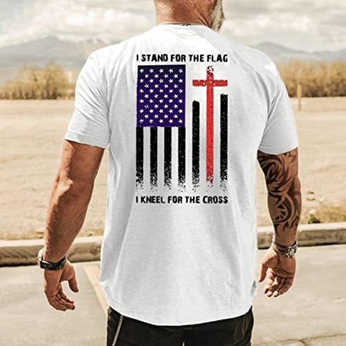 XXBR július 4-Férfi Rövid Ujjú póló, Nyári Retro Amerikai Zászló Nyomtatás Slim Fit Hazafias Alkalmi Alapvető Tee Maximum