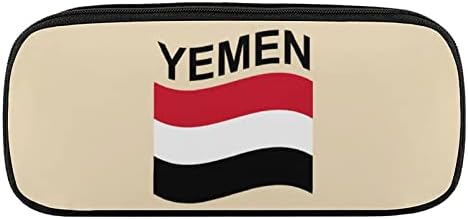 Zászló Jemen tolltartó PU Bőr Ceruza, Toll, Táska, Nagy Kapacitású Toll Dobozban Ceruza Tok Smink Táska Cipzáras