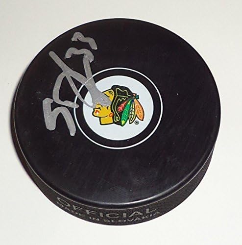 Scott Drágám aláírt -17 Chicago Blackhawks szuvenír korong w/coa - Dedikált NHL Korong