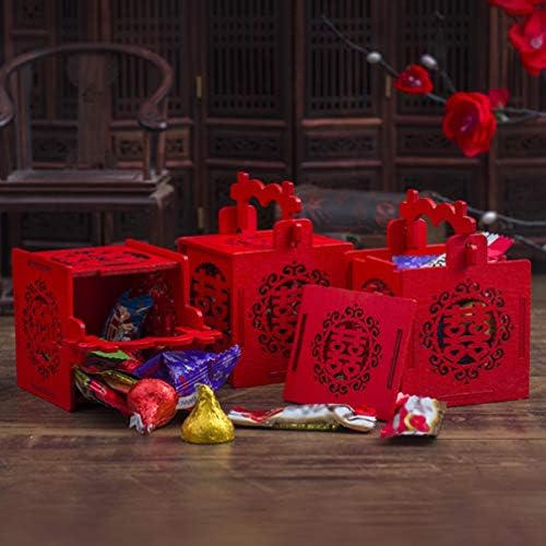 Holibanna Tömeges Candy Tömeges Candy Candy Tömeges 4db Mini Kínai Üreges Lámpás Alakú Fa Kreatív Candy Doboz Esküvői Ajándék