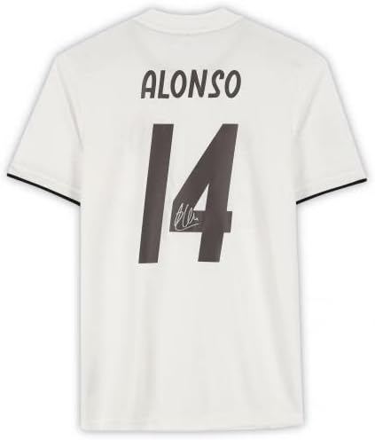 Keretes Xabi Alonso, a Real Madrid CF Dedikált 2018-19 Haza Jersey - Dedikált Foci Mezek