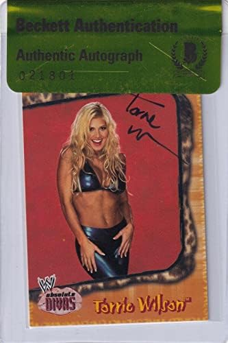 Torrienak Wilson Aláírt 2002 Fleer WWE Abszolút Díva Újonc Kártya 7 BAS COA RC HOF - Dedikált Birkózás Kártyák