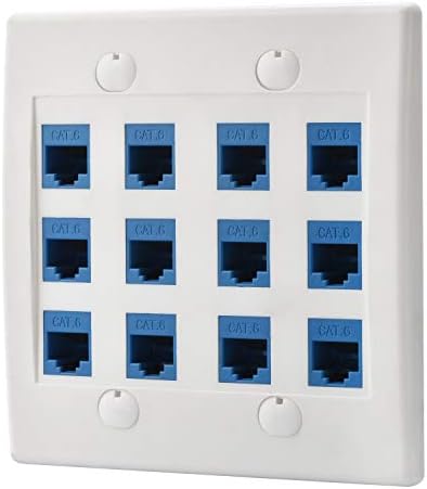 Cat 6 Fali Tányér - Ethernet Cat 6 Keystone Női Fali Tányér, Fehér (1 Port Kék)