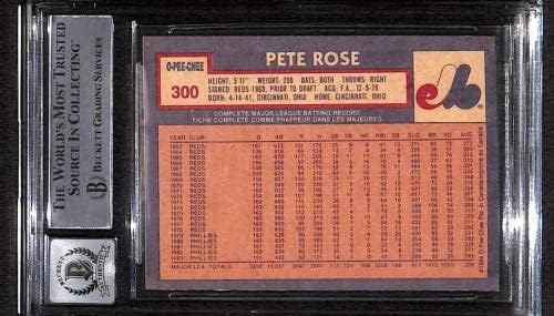 300 Pete Rose - 1984 O-Pee-Chee Baseball Kártyák (Csillag) Osztályozott lenne beégés Auto-10 - Baseball Asztalon Dedikált