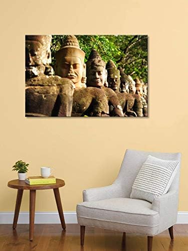 999Store Indiai Művészet Buddha arc falfestmény( Canvas_18X30 Inch_Brown) LP18300345