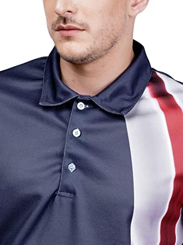 HIVICHI Golf Pólók Férfi pólóing Férfi ruházat Vicces Hinta Hazafias Amerikai Zászlós Póló Őrült Száraz Fit Nyomtatás Polos