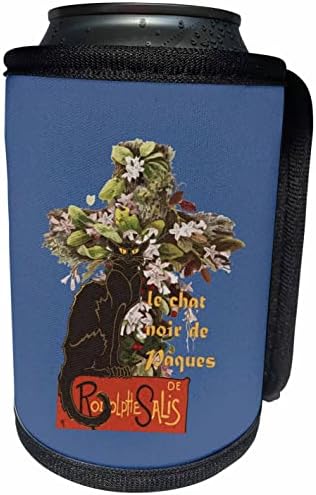 3dRose Húsvéti Le Chat Noir de Paques Virágos Határokon Lehet Hűvösebb Üveg Wrap (cc_357255_1)