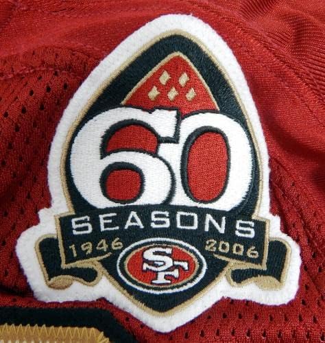 2006-ban a San Francisco 49ers Harvey Dahl 76 Játék Kiadott Piros Mez 60 Seaons P 6 - Aláíratlan NFL Játék Használt Mezek