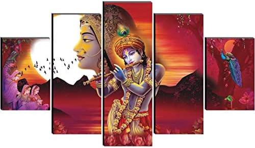 SAF Készlet 5 Radha Krisna Vallási modern művészet Haza dekoratív falfestés 30 inch x 18 cm-es PNLS32228