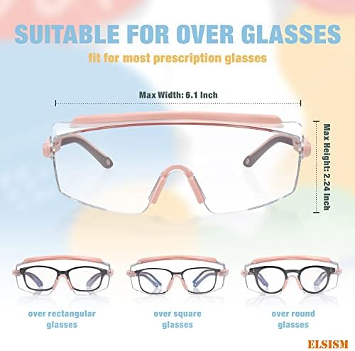 ELSISM 3 Csomag Anti-Köd Védőszemüveget Át Szemüveg Állítható Kerettel, ütésállóság ANSI Z87.1 Védő Szemüveg