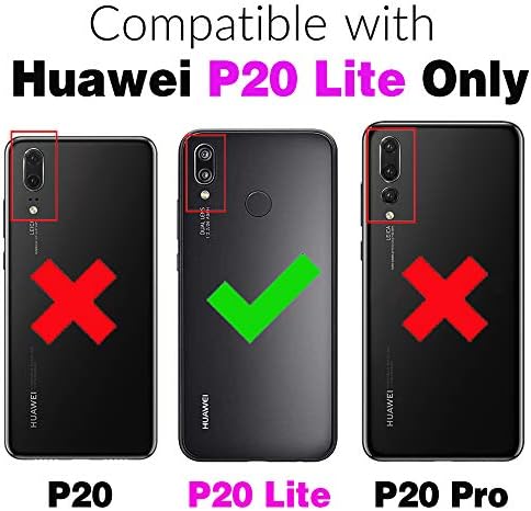 Telefon tok Huawei P20 Lite Tárca Esetben Edzett Üveg kijelző Védő fólia, valamint a Bőr Slim Flip Cover Kártya-tartó Állvány