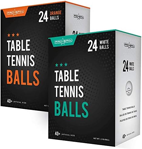 PRO SPIN Ping-Pong Labdák | 48 Pack Csomag | Narancs & Fehér | 3-Csillagos - 40+ asztali Tenisz Labdák | Nagy Teljesítményű