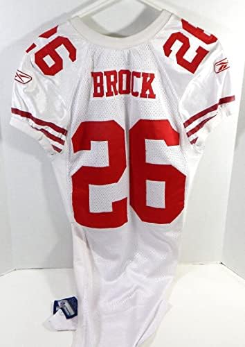 2011-ben a San Francisco 49ers Tramaine Brock 26 Játékban Használt Fehér Jersey 42 DP28541 - Aláíratlan NFL Játék Használt