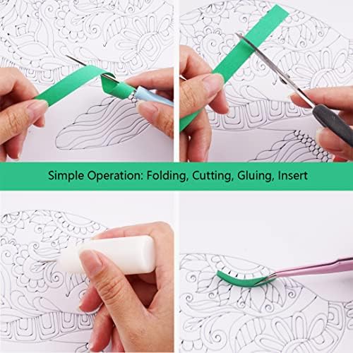 Uniquilling Quilling Papír Kit Quilling Kit Felnőtteknek Kezdő, Kézzel készített DIY Kézműves Quilling Papír Filigrán Festmény