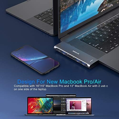 USB-C Adapter MacBook Pro/Levegő M1 M2 2020 2021 2019 2018,MOKiN USB-C Hub MacBook Pro Kiegészítők, Mac Adapter, 3 USB 3.0