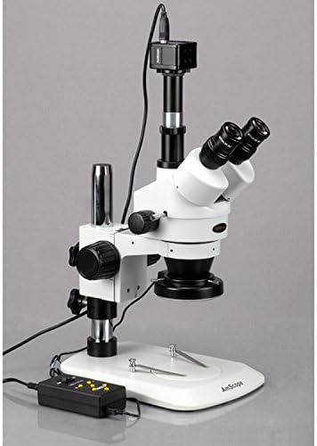 AmScope SM-1TNZ-144A-8M Digitális Profi Trinocular Sztereó Zoom Mikroszkóp, WH10x Szemlencse, 3,5 X-90X Nagyítás, 0.7 X 4,