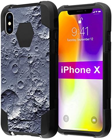 iPhone X az Esetben, Kapszula-Ügy Hibrid Fusion Dual Layer Ütésálló Harci Állvány Tok (Fekete) iPhone X - (A Hold)