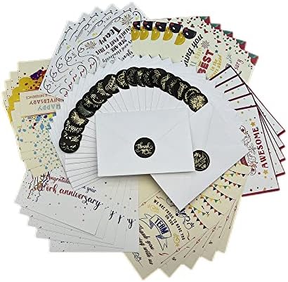 30 Pack Munka Évforduló Kártyát Üzleti Alkalmazott Elismerését Kártyák Borítékok Köszönöm Matricák Üdvözlőlap Tömeges Üzleti