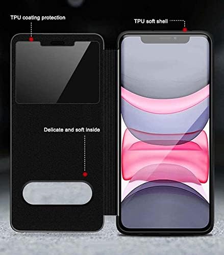 SDUTIO Tisztán Bőr Flip Telefon tok, Apple iPhone SE3 (2022) 4.7 Hüvelykes Ütésálló Folio Stand Fedelét, vegye fel a Hívást,