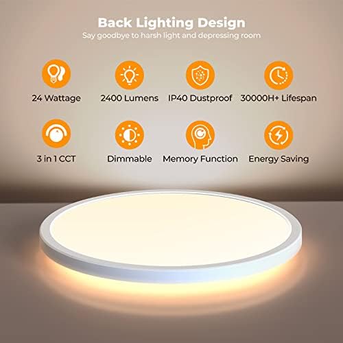 BLNAN Szabályozható LED süllyeszthető Mennyezeti Lámpát, ① 3000K-6500K 15.4 Inch Szabályozható Távirányítóval & ② 3 Színben